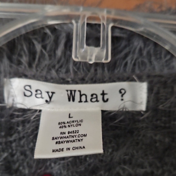 Cato Charcoal Fuzzy Women's Cardigan - Picture 2 of 5